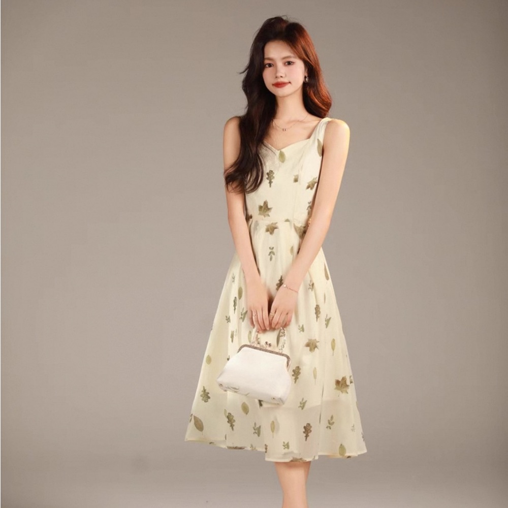 Floral Cream Midi Dress